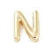 Rack Plating Brass Beads, for Personalized Name Necklace Making, Cadmium Free & Lead Free, Long-Lasting Plated, Real 18K Gold Plated, Letter N, 14.5x11.5x4.5mm, Hole: 1.5x10.5mm