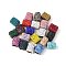 Rhinestone Clay Pave Brass Beads, Rectangle, Mixed Color, 10x9x7mm, Hole: 5.5x3.5mm