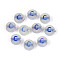 Luminous Frosted Acrylic Beads, Electroplated, Flat Round with Letter, Glow in the Dark, Letter C, 10x5mm, Hole: 2mm, about 1390pcs/500g