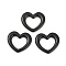 Ion Plating(IP) 304 Stainless Steel Linking Rings, Heart, Black, 15.8x17.5x2.2mm, Hole: 10x11mm