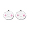 304 Stainless Steel Charms, with Enamel, Cloud Charm, White, 13.5x15x1.5mm, Hole: 1mm