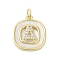 Rack Plating Brass Micro Pave Clear Cubic Zirconia Pendants, with Shell, Cadmium Free & Lead Free, Long-Lasting Plated, Real 18K Gold Plated, with Jump Ring, Letter A, 17.5x15x2.5mm, Hole: 3mm