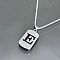 Rectangle with Laser Cut Letter 201 Stainless Steel Initial Pendant Necklaces, Stainless Steel Color, Letter E, 23.62 inch(60cm)