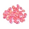 Glass Charms, Oval, Camellia, 8x6x4mm, Hole: 1mm