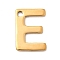 304 Stainless Steel Charms, Letter Charms, Ion Plating(IP), Real 18K Gold Plated, Letter E, 11x8x0.8mm, Hole: 1.2mm