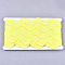 Polyester Ribbons, Wave Shape, Yellow, 38~40mm, 10yard/card
