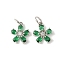 Brass Micro Pave Cubic Zirconia Pendants, Flower Charms, Rack Plating, Lasting Plated, Cadmium Free & Lead Free, with Jump Ring, Green, 14.5x12.5x4.5mm, Hole: 4.5mm