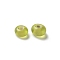 Handmade Lampwork Beads, Flat Round, Yellow Green, 7~8x4~5mm, Hole: 2mm