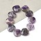 Natural Amethyst Beads Strands, Faceted, Heart, 14.5~15x15~15.5x5.5~6mm, Hole: 1mm, about 10pcs/strand, 5.51~5.71''(14~14.5cm)