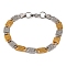 201 Stainless Steel Mariner Link Chain Bracelets, with 304 Stainless Steel Clasps, Golden & Stainless Steel Color, 9 inch(22.7cm)
