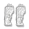 Brass Pendants, Rectangle Charms, Real Platinum Plated, 34.5x14.5x2mm, Hole: 3.5x1.5mm