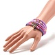 Natural Lava Rock & Polymer Clay Heishi Beads Stretch Bracelets Sets BJEW-JB07439-8