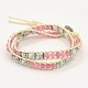 Two Loops Gemstone Beads Wrap Bracelets BJEW-N212-M-2