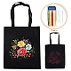 DIY-Stickerei-Kit für Einkaufstaschen mit Blumenmuster DIY-WH0349-21C-1