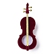 ベルベットジュエリーセットボックス  プラスチック付き  リングのために  ネックレス  バイオリン  暗赤色  14.1x5.5x4cm X-VBOX-F004-13A-2