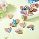 Pandahall 16 шт. 8-х цветные подвески из смолы и ореха FIND-TA0006-42-5