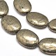 Oval Natural Pyrite Beads Strands G-I126-19-20x15mm-3