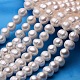 Fili di perle di perle d'acqua dolce coltivate naturali PEAR-E007-11-12mm-AB-1