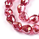 Transparentes perles de verre de galvanoplastie brins X-EGLA-N006-079F-3