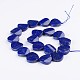 Dyed Twisted Flat Round Natural Lapis Lazuli Bead Strands G-F272-10-2