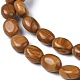 Brins de perles de pierre de dentelle de bois jaune naturel G-Z006-A23-2