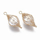 Colgantes envueltos en alambre de perlas de imitación de plástico abs KK-N235-002-3