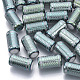 電気メッキガラスビーズ  シェブロン模様の列  アクアマリン  20x10mm  穴：1.2mm  約50個/袋 EGLA-N003-04C-1
