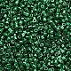 板ガラスシリンダービーズ  シードビーズ  メタリックカラー  丸い穴  グリーン  1.5~2x1~2mm  穴：0.8mm  約8000個/袋  約1ポンド/バッグ SEED-S047-E-002-3