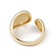 Rack Plating Brass Teardrop Open Cuff Ring for Women RJEW-B043-17-2