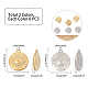 UNICRAFTALE about 12pcs 2 Colors Flat Round with Evil Eye Charms 304 Stainless Steel Pendants Golden & Stainless Steel Color Flat Round Charms for DIY Necklaces Jewelry Making STAS-UN0014-86-5
