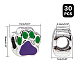 パンダホール30pcsエナメル犬の足のフットプリントビーズ11mm子犬の足のフットプリントヨーロッパのブレスレットジュエリー作りのための大きな穴の金属の魅力 ENAM-PH0001-37-2