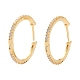 Brass Micro Pave Clear Cubic Zirconia Huggie Hoop Earrings EJEW-H109-05G-1