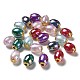 Perline europee acriliche con placcatura iridescente arcobaleno OACR-P019-02A-M-1