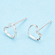 925 Sterling Silver Hollow Heart Stud Earrings STER-T005-07-2