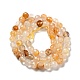 Quartz hématoïde jaune naturel/fils de perles de quartz guérisseur doré G-E571-34A-3