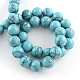 Chapelets de perles rondes en pierre de turquoise synthétique TURQ-R035-8mm-03-3