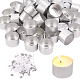 PandaHall 50pcs Aluminum Tea Light Candle Light Cup Container Candle Holding with 50pcs Candle Wicks for DIY Tea Light Candle Making Party Wedding Decoration DIY-PH0027-90-1