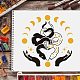 FINGERINSPIRE Snake Drawing Painting Stencils Templates (11.8x11.8inch) Plastic Lifting Hands Stencils Decoration Square Moon and Star Stencils for Painting on Wood DIY-WH0172-384-6