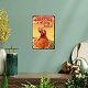 Poster vintage in metallo con targa in metallo AJEW-WH0157-679-5