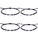 4шт 4 стильных плетеных браслета из стеклянных бусин и ножных браслетов SJEW-SW00003-02-1