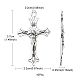 10 個の亜鉛チベットスタイル合金ペンダント  十字架クロス  宗教  アンティークシルバー  37x22x2.5mm  穴：2mm FIND-YW0002-11-4