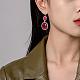 Boucles d'oreilles pendantes ovales en résine rouge JE1087A-7