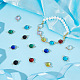 Unicraftale 32 piezas 8 colores transparente k9 encantos de conector de vidrio GLAA-UN0001-14-2