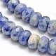 Facettierten natürlichen blauen Fleck Jaspis Rondelle Perlen Stränge G-K090-05-1