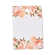 Tarjetas de exhibición de joyería de papel floral rectangular con orificio para colgar CDIS-C004-08D-1