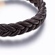 Leather Braided Cord Bracelets BJEW-E345-14B-G-2