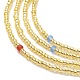 Glass Seed Beaded Rope Knot Multi Layered Necklace for Women NJEW-JN03907-5