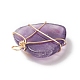 Natural Amethyst Copper Wire Wrapped Pendants PALLOY-JF02042-03-3