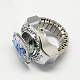 Relojes de cuarzo anillo de estiramiento hierro tono platino RJEW-R119-08H-2