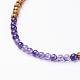Wood and Natural Amethyst Beaded Necklaces NJEW-JN01817-04-2